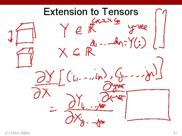 Extension to Tensors (C) Dhruv Batra 31 Extension to Tensors (C) Dhruv Batra 31
