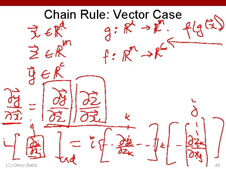 Chain Rule: Vector Case (C) Dhruv Batra 48 Chain Rule: Vector Case (C) Dhruv Batra 48