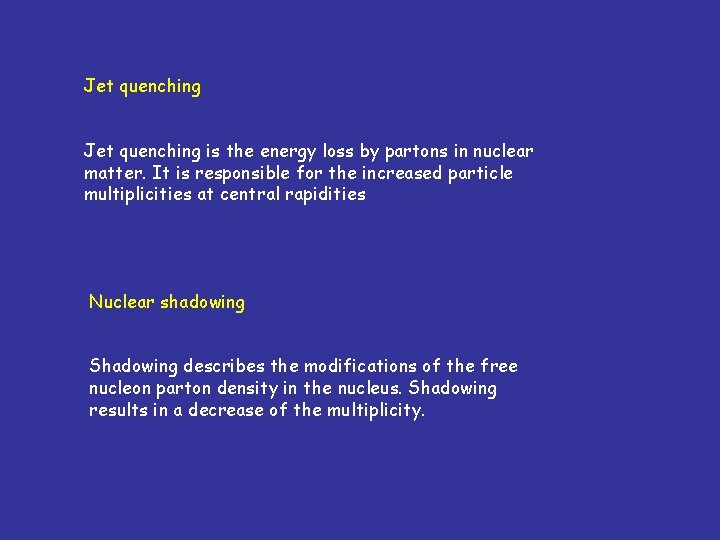Jet quenching is the energy loss by partons in nuclear matter. It is responsible