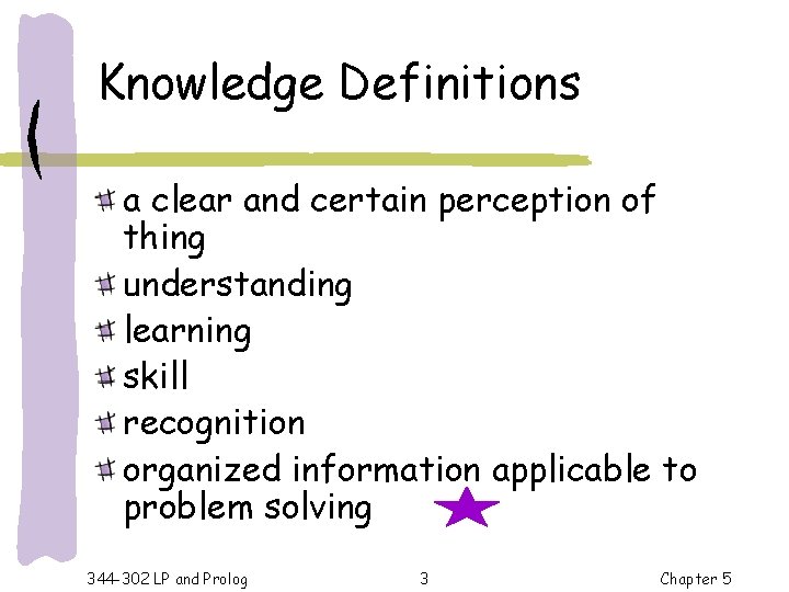 Knowledge Definitions a clear and certain perception of thing understanding learning skill recognition organized