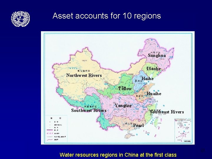 Asset accounts for 10 regions Songhua Liaohe Northwest Rivers Haihe Yellow Southwest Rivers Huaihe