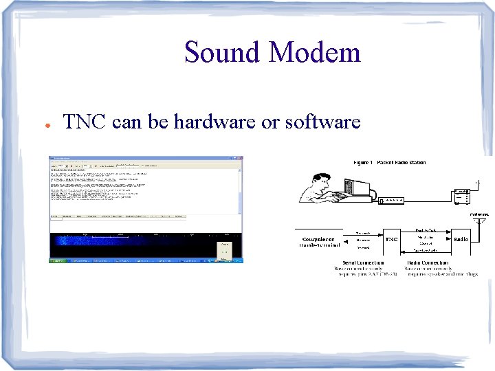 Sound Modem ● TNC can be hardware or software 