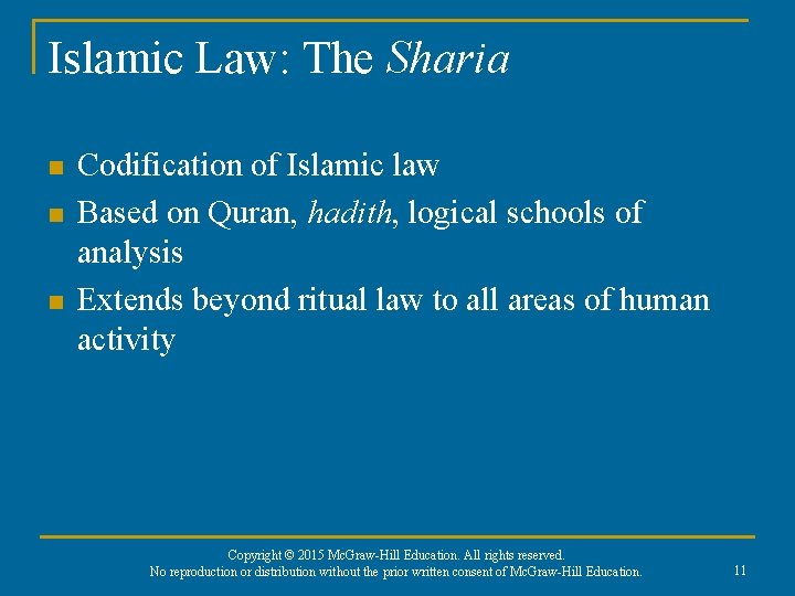Islamic Law: The Sharia n n n Codification of Islamic law Based on Quran, Islamic Law: The Sharia n n n Codification of Islamic law Based on Quran,