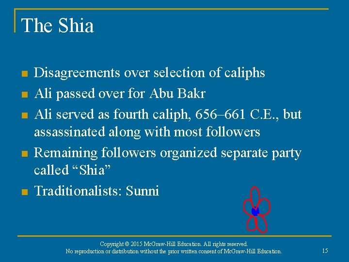 The Shia n n n Disagreements over selection of caliphs Ali passed over for The Shia n n n Disagreements over selection of caliphs Ali passed over for