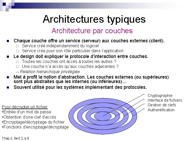 Architectures typiques Architecture par couches n Chaque couche offre un service (serveur) aux couches Architectures typiques Architecture par couches n Chaque couche offre un service (serveur) aux couches