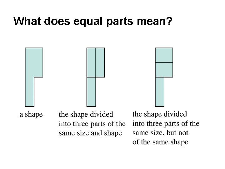 What does equal parts mean? 