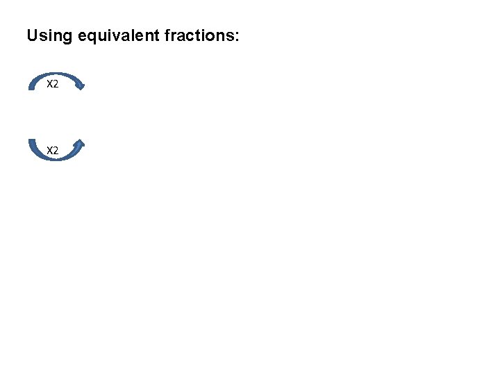 Using equivalent fractions: X 2 