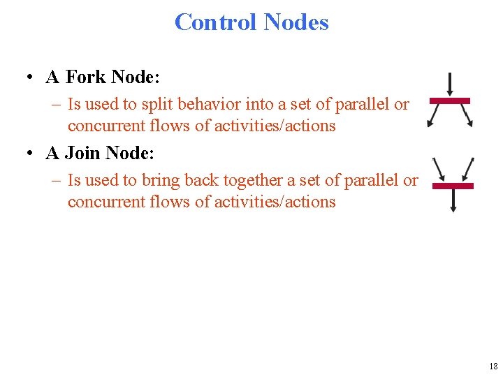 Control Nodes • A Fork Node: – Is used to split behavior into a