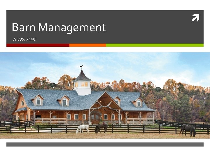 Barn Management ADVS 2190 