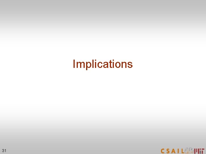 Implications 31 