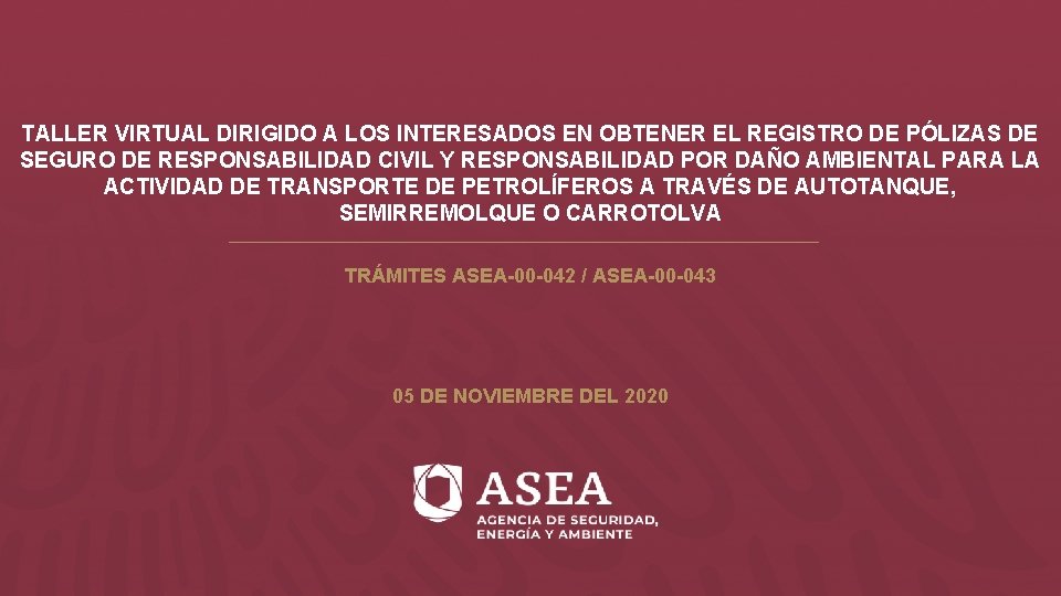 TALLER VIRTUAL DIRIGIDO A LOS INTERESADOS EN OBTENER EL REGISTRO DE PÓLIZAS DE SEGURO
