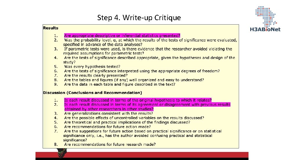 Step 4. Write-up Critique 