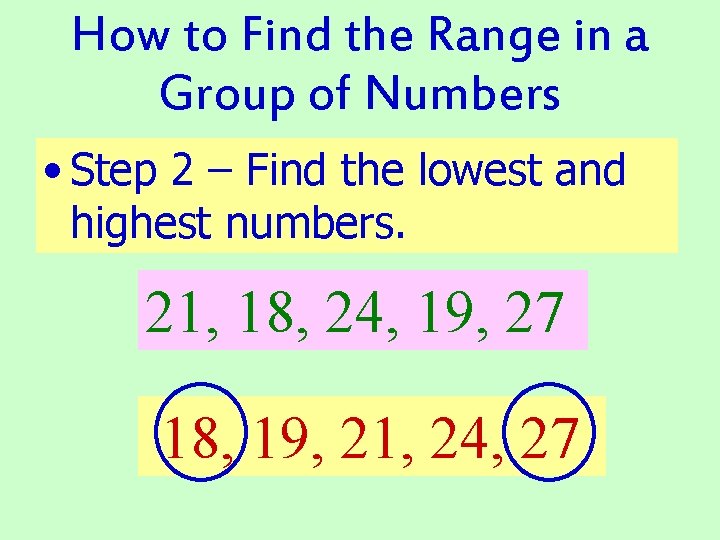 How to Find the Range in a Group of Numbers • Step 2 –