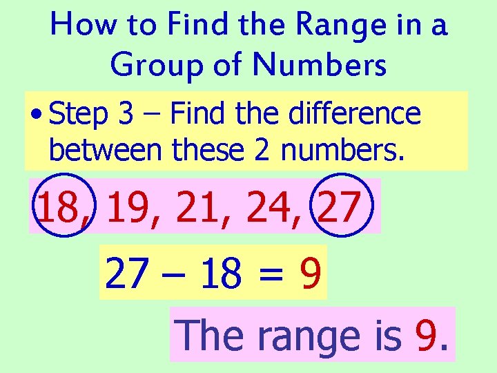 How to Find the Range in a Group of Numbers • Step 3 –