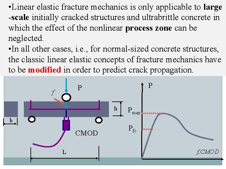  • Linear elastic fracture mechanics is only applicable to large -scale initially cracked