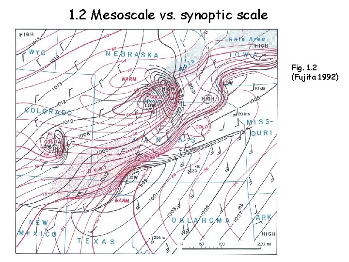 1. 2 Mesoscale vs. synoptic scale Fig. 1. 2 (Fujita 1992) 