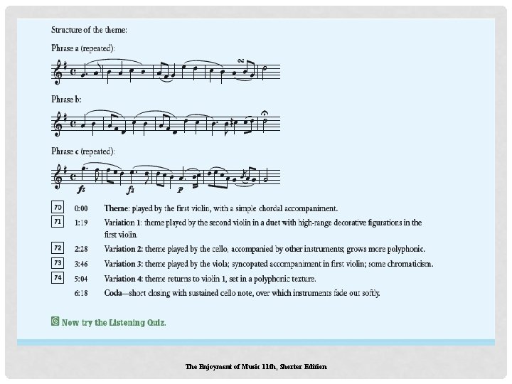 The Enjoyment of Music 11 th, Shorter Edition The Enjoyment of Music 11 th, Shorter Edition