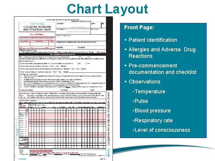 Chart Layout Front Page: § Patient Identification § Allergies and Adverse Drug Reactions §