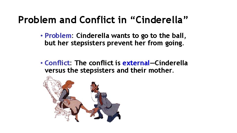 Problem and Conflict in “Cinderella” • Problem: Cinderella wants to go to the ball,