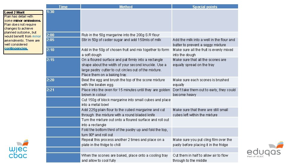 Time Level 2 Merit Plan has detail with some minor omissions. Plan does not