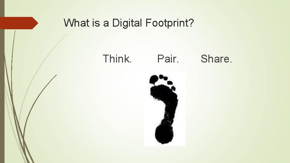 What is a Digital Footprint? Think. Pair. Share. 