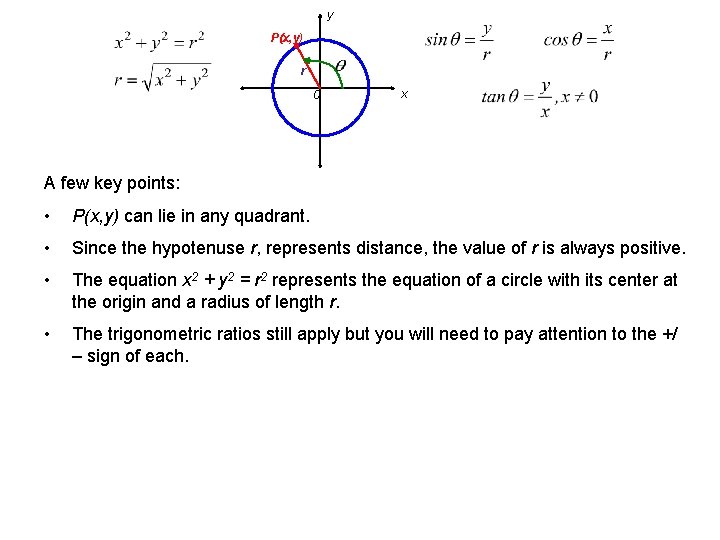 y P(x, y) r 0 x A few key points: • P(x, y) can y P(x, y) r 0 x A few key points: • P(x, y) can