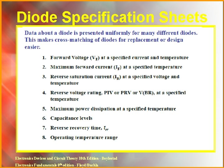 Diode Specification Sheets Electronics Devices and Circuit Theory 10 th Edition - Boylestad Electronics