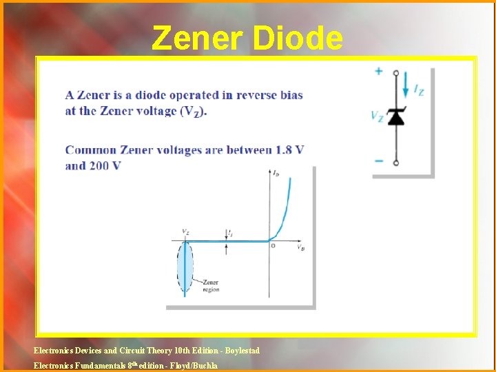 Zener Diode Electronics Devices and Circuit Theory 10 th Edition - Boylestad Electronics Fundamentals