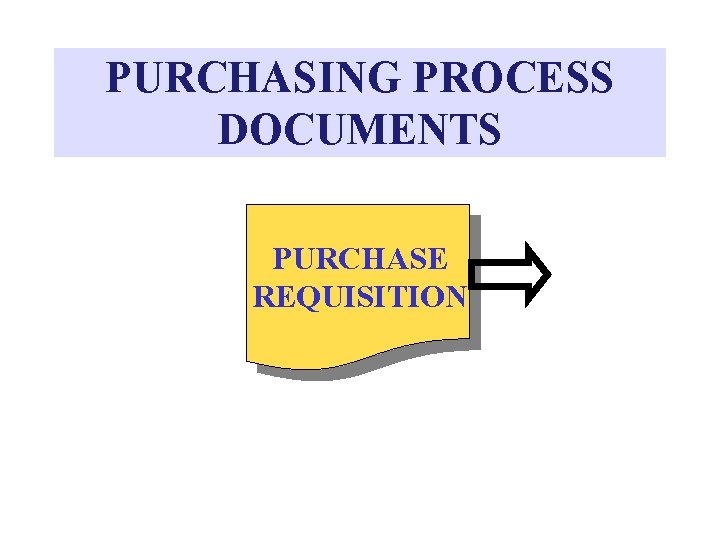 PURCHASING PROCESS DOCUMENTS PURCHASE REQUISITION 