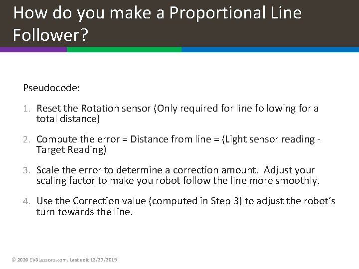 Advanced Ev 3 Programming Lesson Ev 3 Classroom