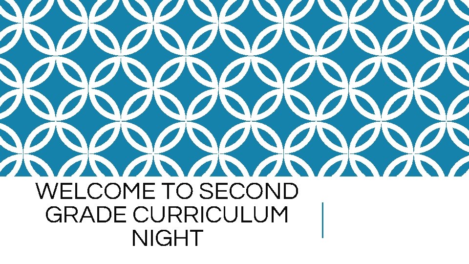 WELCOME TO SECOND GRADE CURRICULUM NIGHT 