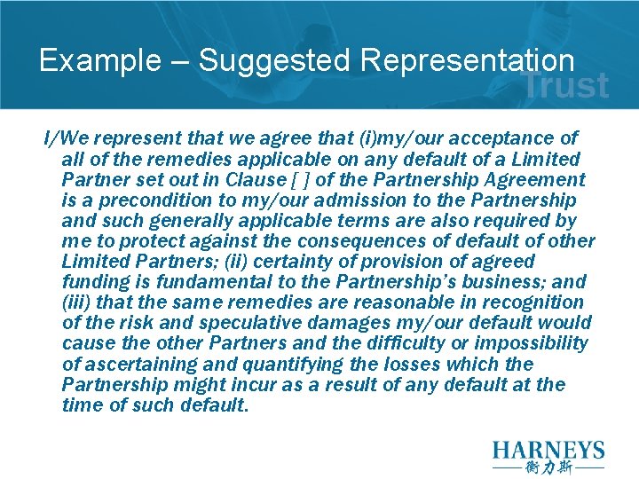 Example – Suggested Representation I/We represent that we agree that (i)my/our acceptance of all Example – Suggested Representation I/We represent that we agree that (i)my/our acceptance of all