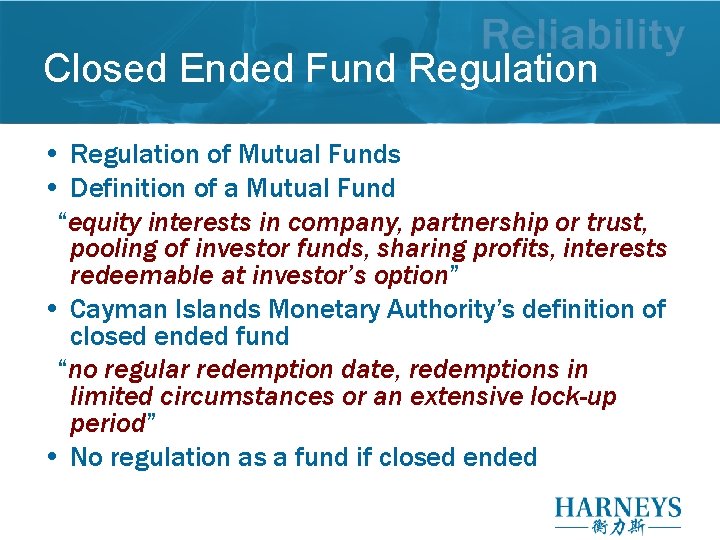 Closed Ended Fund Regulation • Regulation of Mutual Funds • Definition of a Mutual Closed Ended Fund Regulation • Regulation of Mutual Funds • Definition of a Mutual