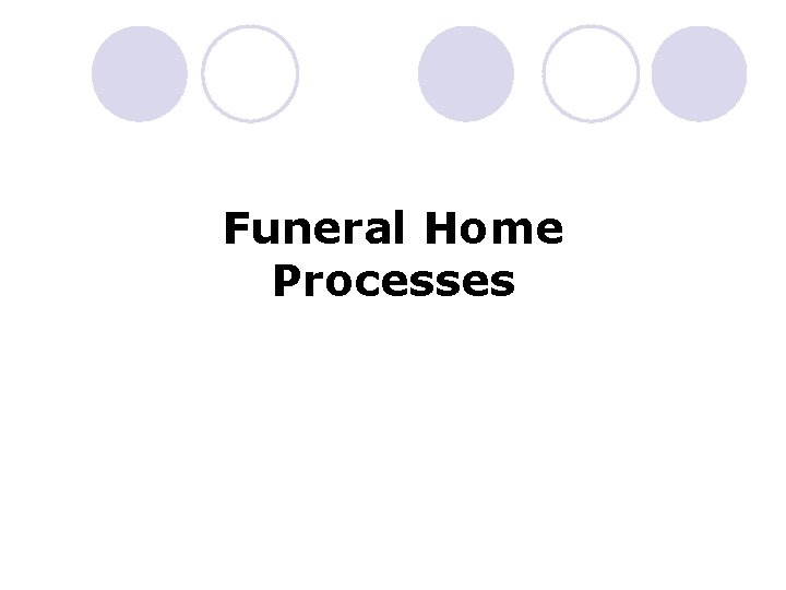 Funeral Home Processes 