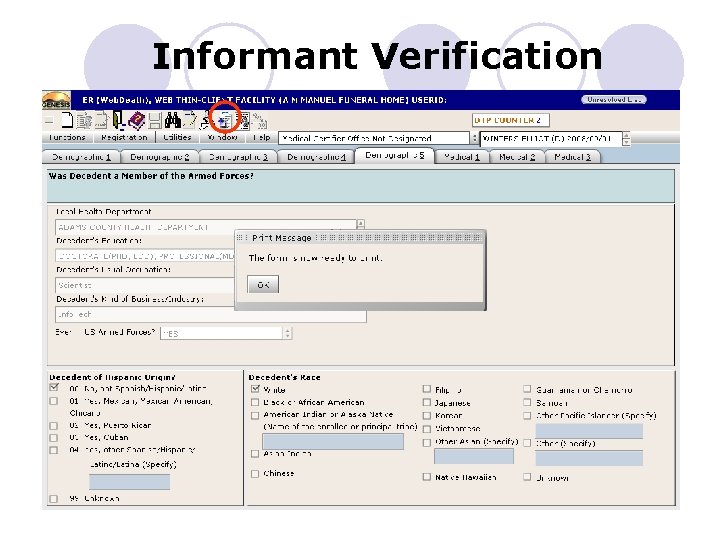 Informant Verification 