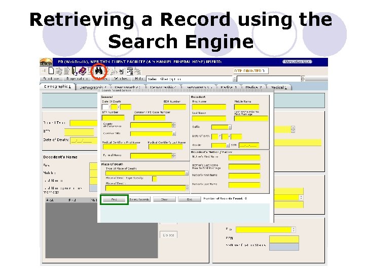 Retrieving a Record using the Search Engine 