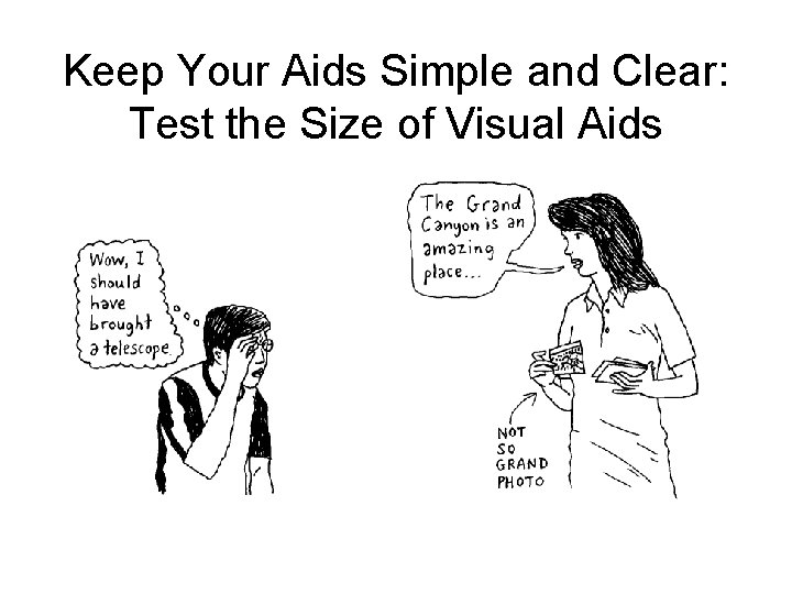 Keep Your Aids Simple and Clear: Test the Size of Visual Aids 