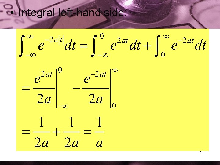  • Integral left-hand side: 18 