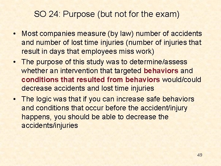 SO 24: Purpose (but not for the exam) • Most companies measure (by law) SO 24: Purpose (but not for the exam) • Most companies measure (by law)