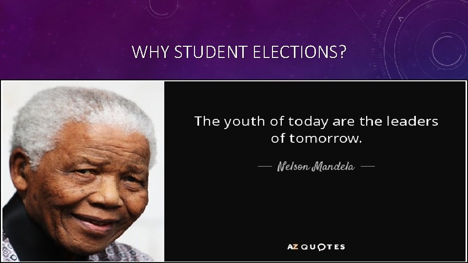 WHY STUDENT ELECTIONS? 