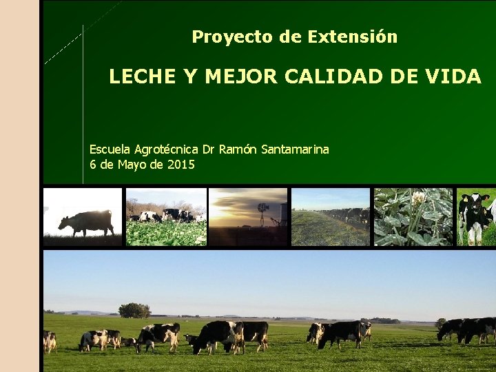 Proyecto de Extensión LECHE Y MEJOR CALIDAD DE VIDA Escuela Agrotécnica Dr Ramón Santamarina