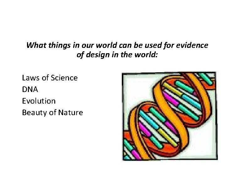 What things in our world can be used for evidence of design in the