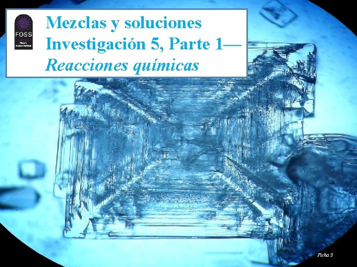 TM Mezclas y soluciones Investigación 5, Parte 1— Reacciones químicas Ficha 3 
