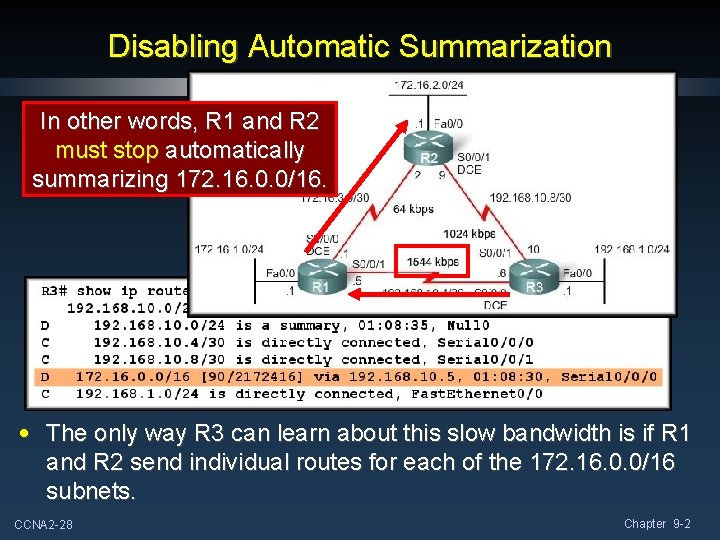 Disabling Automatic Summarization In other words, R 1 and R 2 must stop automatically Disabling Automatic Summarization In other words, R 1 and R 2 must stop automatically