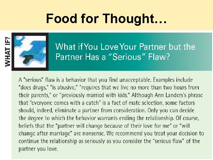 Food for Thought… Food for Thought…