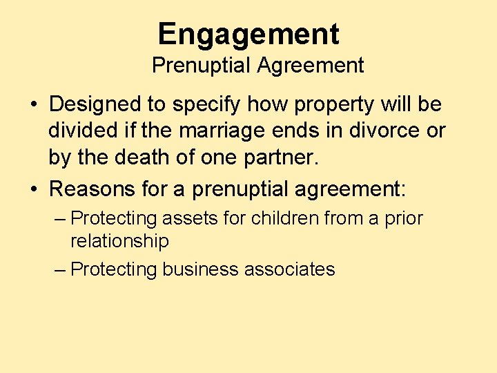 Engagement Prenuptial Agreement • Designed to specify how property will be divided if the Engagement Prenuptial Agreement • Designed to specify how property will be divided if the