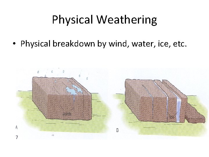Physical Weathering • Physical breakdown by wind, water, ice, etc. 