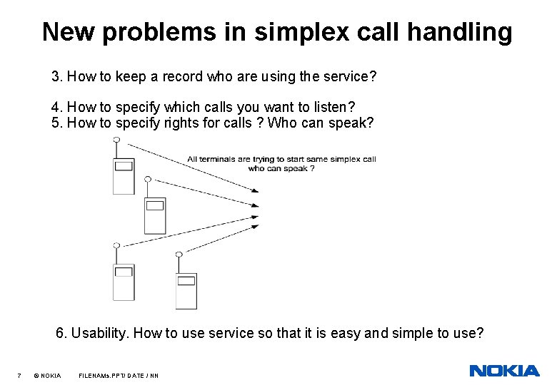 New problems in simplex call handling 3. How to keep a record who are