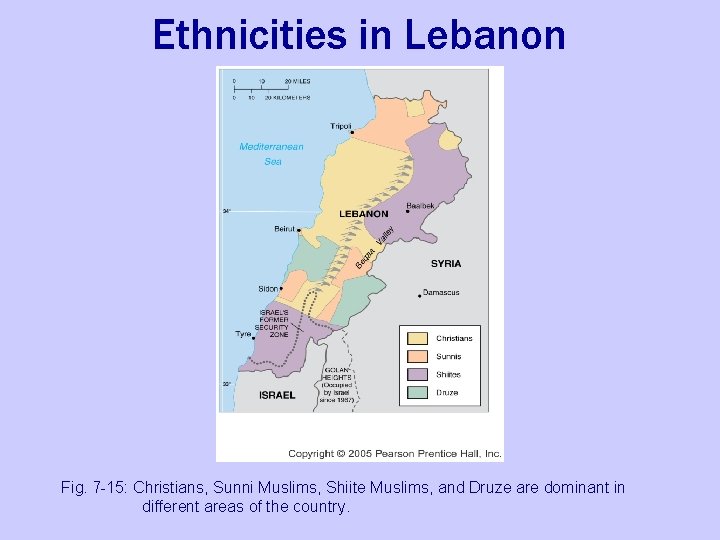 Ethnicities in Lebanon Fig. 7 -15: Christians, Sunni Muslims, Shiite Muslims, and Druze are