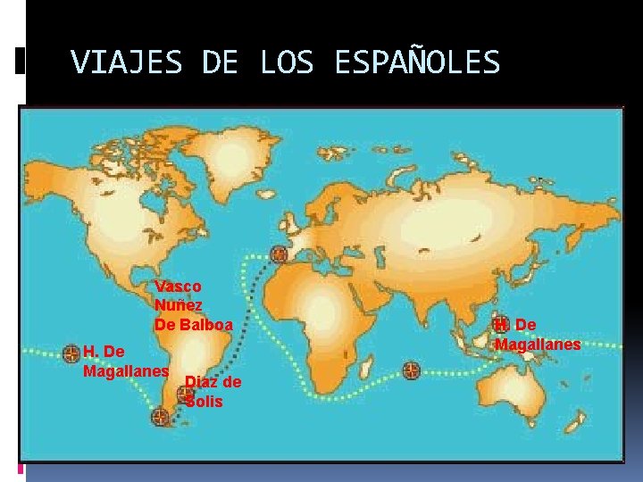 VIAJES DE LOS ESPAÑOLES Vasco Nuñez De Balboa H. De Magallanes Diaz de Solis VIAJES DE LOS ESPAÑOLES Vasco Nuñez De Balboa H. De Magallanes Diaz de Solis
